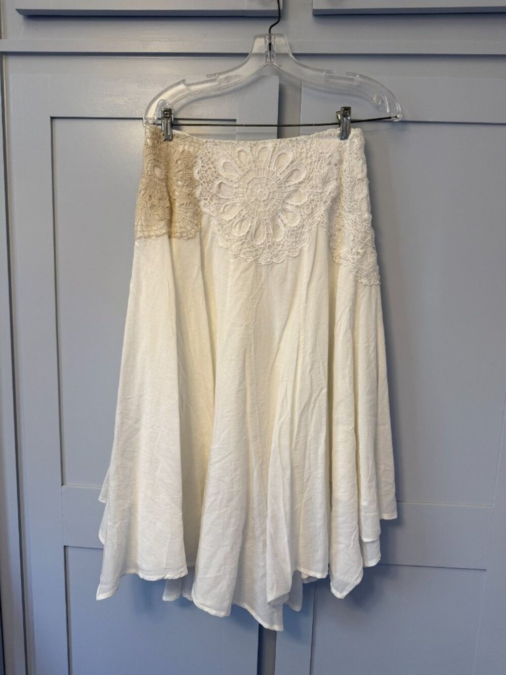 NWT 6P Anthropologie Crafted Crochet Skirt Lace Applique Lined - Picture 12 of 16